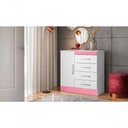 Ver imagem 3 de Cômoda Fidji 1 Porta 4 Gavetas MDP Branco Rosa Demóbile