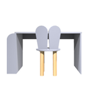 Ver imagem 2 de Mesa Infantil 80cm com Suporte para Livros e 1 Cadeira em Mdf e Madeira Natural:azul Sereno