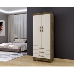 Armário Multiuso 2 Portas 3 Gavetas Pequim Arte Móveis Ipê Off White - 1