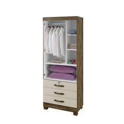 Armário Multiuso 2 Portas 3 Gavetas Pequim Arte Móveis Ipê Off White - 3