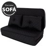 Puff Multiuso Bordado Matelassê com Travesseiro 3 em 1 Casal Preto Bf Colchões - 3