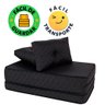 Puff Multiuso Bordado Matelassê com Travesseiro 3 em 1 Casal Preto Bf Colchões - 8