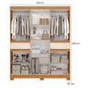 Ver imagem 2 de Guarda Roupa Casal Olimpia 10 Portas e Cômoda Toronto Cinamomo Off White - Móveis Albatroz