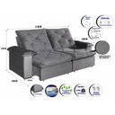 Ver imagem 7 de Sofá 3 Lugares 2,10m Retrátil e Reclinável Canyon Bom Pastor