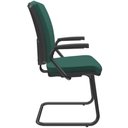 Ver imagem 6 de Kit 3 Cadeiras de Escritório Fixa Executiva Office Preto Slim Alta Flexi P03 Poliéster Verde - 