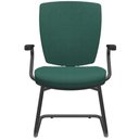 Ver imagem 3 de Kit 3 Cadeiras de Escritório Fixa Executiva Office Preto Slim Alta Flexi P03 Poliéster Verde - 