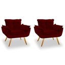 Ver imagem 1 de Kit 02 Poltrona Opala Decorativa Pés Palito Bordô