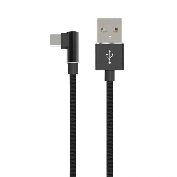 Cabo USB-C para USB Hard Nylon 90º Degree 100cm 3A 60W - Iwill - 1