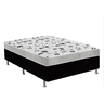 Cama Box Casal Suede Preto + Colchão Casal Suede Cinza Espuma 138x188x55 - 1