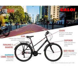 Bicicleta Aro 26 Caloi Urbam 700 Preto T18R700V21 A21 - 3