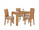 Ver imagem 1 de Conjunto Sala de Jantar Mesa Athenas 120 Tampo no Glass com 4 Cadeiras Athenas - Lopas Amendoa Clean