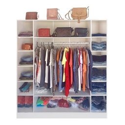 Expositor Colméia Cabideiro Nichos = 3 Peças = Loja Roupas - Branco - 2