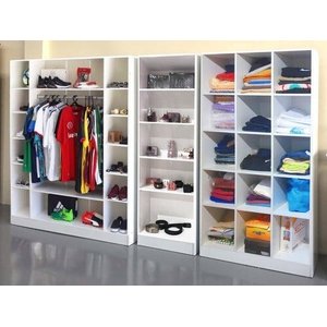 Expositor Colméia Cabideiro Nichos = 3 Peças = Loja Roupas - Branco