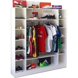 Expositor Colméia Cabideiro Nichos = 3 Peças = Loja Roupas - Branco - 5