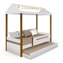 Ver imagem 2 de Cama Casa Solt. Lara Branco/Mel c/ Aux. e LED