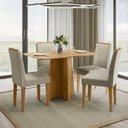 Ver imagem 1 de Conjunto Sala de Jantar Mesa 120cm Tampo MDF sem Vidro Anne com 4 Cadeiras Amanda