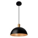 Ver imagem 1 de Blumenau Pendente Bia Alum Ø300mm Cabo Pp 1xe27 Int Dourado Preto Liso Preto e Dourado