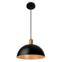 Ver imagem 1 de Blumenau Pendente Bia Alum Ø300mm Cabo Pp 1xe27 Int Dourado Preto Liso Preto e Dourado