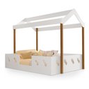 Ver imagem 1 de Cama Casal Infantil Casinha Montessoriana Isa em Mdf para Quarto Infantil Kids e Decor - Branca/mel
