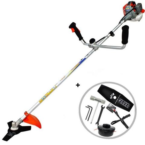 KIT Roçadeira Profissional Vulcan VR260P 2T 26CC + Faca 2 Pontas Furo 25mm Tamanho 330mm