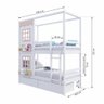Beliche Casinha Reta com 02 Janelas e 02 Gavetas Madeira Maciça Branco/ Rosa Housin - 4