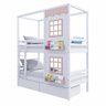 Beliche Casinha Reta com 02 Janelas e 02 Gavetas Madeira Maciça Branco/ Rosa Housin - 2