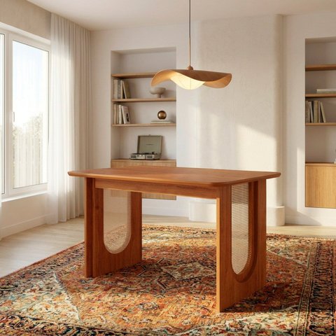 Mesa de Jantar Retangular 4 Lugares 130cm Tali CabeCasa MadeiraOriginals Marrom Cinamomo