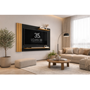 Ver imagem 2 de Painel para TV até 40 Polegadas Ripado com Prateleiras Preto Madeirado