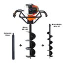 Ver imagem 1 de Perfurador de Solo Vulcan Vps520 2t 52cc 2,5hp com Broca 80x20cm + Broca Vulcan 80x12 +extensão
