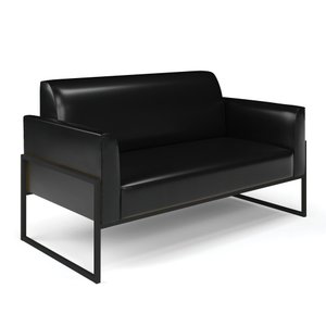 Sofá Namoradeira Base Industrial Alta Preto Marisa Corano D03 - D'rossi Drossi