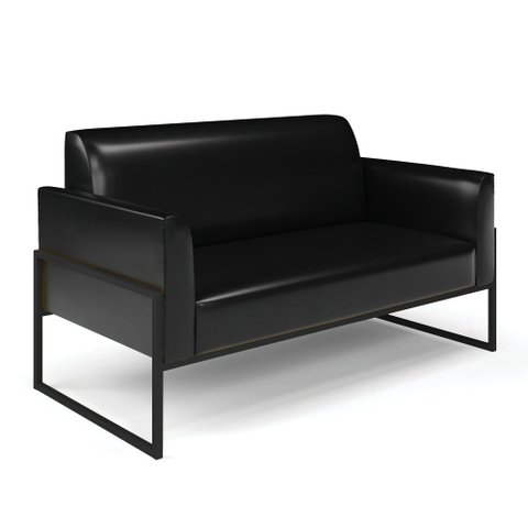 Sofá Namoradeira Base Industrial Alta Preto Marisa Corano D03 - D'rossi Drossi