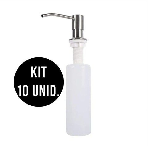 KIT 10 Unidades Dispenser Dosador sabão Embutir Pia Detergente Sabonete Liquido escovado cozinha