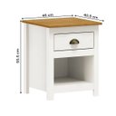Ver imagem 3 de Mesa de Cabeceira com 1 Gaveta e 1 Nicho Madeira Maciça - Br