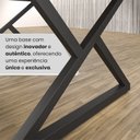 Ver imagem 6 de Mesa para Sala de Jantar Retangular 120x90cm MDF com Vidro Império Branco/Preto Fosco/Off White