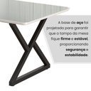 Ver imagem 7 de Mesa para Sala de Jantar Retangular 120x90cm MDF com Vidro Império Branco/Preto Fosco/Off White