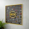 Porta Tampinhas Em Mdf Preto E Amarelo Beer 50X50Cm - 3