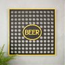 Porta Tampinhas Em Mdf Preto E Amarelo Beer 50X50Cm - 1