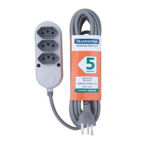 Eletrica 3 Tomadas 2p+t 10a 5m Tramontina 57504021