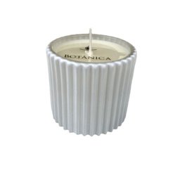 Vela em Copo de Vidro Canelado Branco - 3