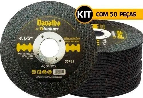 Discos Corte Fino Navalha 4.1/2 X 1,0 X 7/8 Titanium 50 Uni