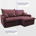 Ver imagem 6 de Sofá sem Caixa Retrátil 1,60m Softgel Luna Velusoft Vinho Cama Inbox