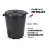 Lixeira Preta Cesto Lixo Grande Cozinha 35 Litros Reforçado - 4