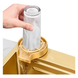Cuba Gourmet Premium Torneira Cascata Lavador Copos Dourada Aço Inoxidável 304 Pia Cozinha - Brinova - 5