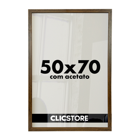 Moldura 50x70cm com Acetato Quadros Poster Foto Quarto Sala Casa Parede Certificados Madeira Fundo D