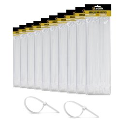 Kit 500 Abraçadeiras Lacre de Nylon Grande Enforca Gato Cinta Plástica 7x500mm Fita Hellerman Grossa - 1