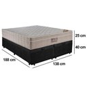 Ver imagem 3 de Cama Box Baú Casal Suede Bipartido + Colchão Ortobom Airtech Molas Ensacadas 65x138x188 Preto