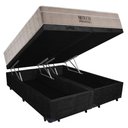 Ver mais imagens de Cama Box Baú Casal Suede Bipartido + Colchão Ortobom Airtech Molas Ensacadas 65x138x188 Preto