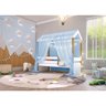 Cama Montessori Cabana Com Cordão Led Colchão E Dossel Azul - 2