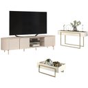 Ver imagem 1 de Rack Bancada Ariana com Aparador Suri e Mesa de Centro Suri Off White – Dj Móveis