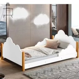 Mini Cama Infantil com Grade Cristal Branco com Colchão - 2